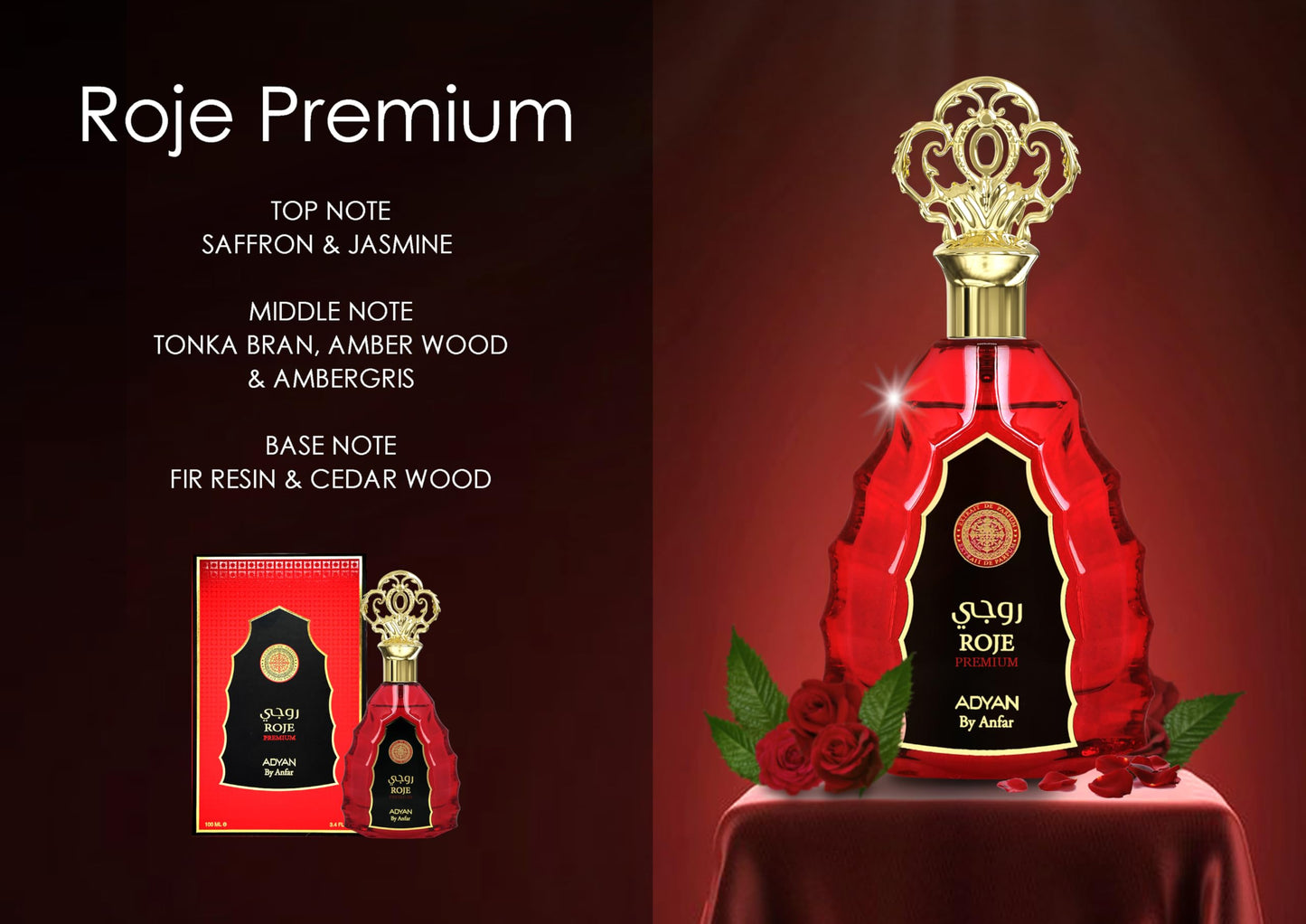 Roje Premium Adyan De Anfar EDP 100 Ml (3,4 Oz)