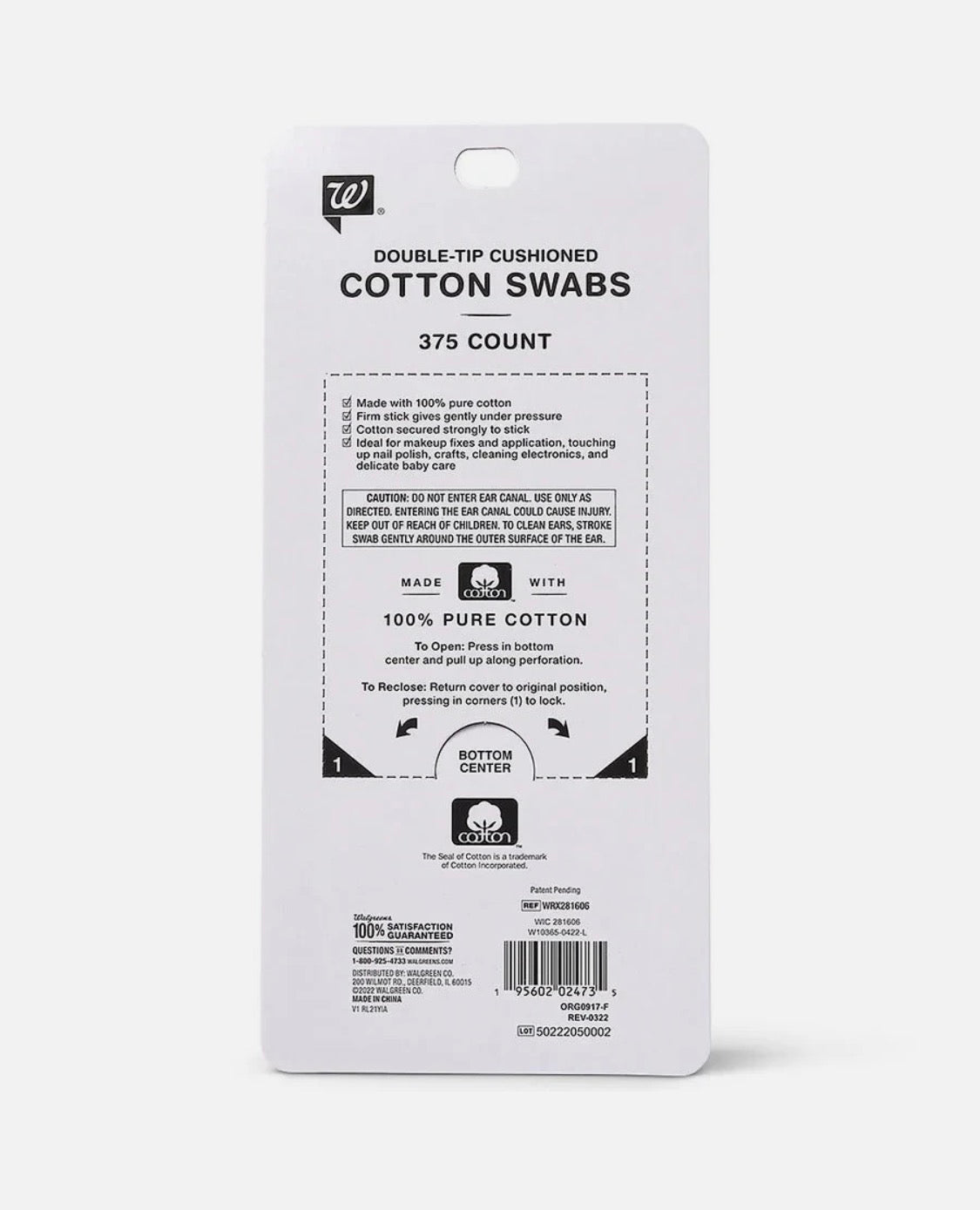 Walgreens Double-Tip Cushioned Cotton Swabs, 375.0 ea