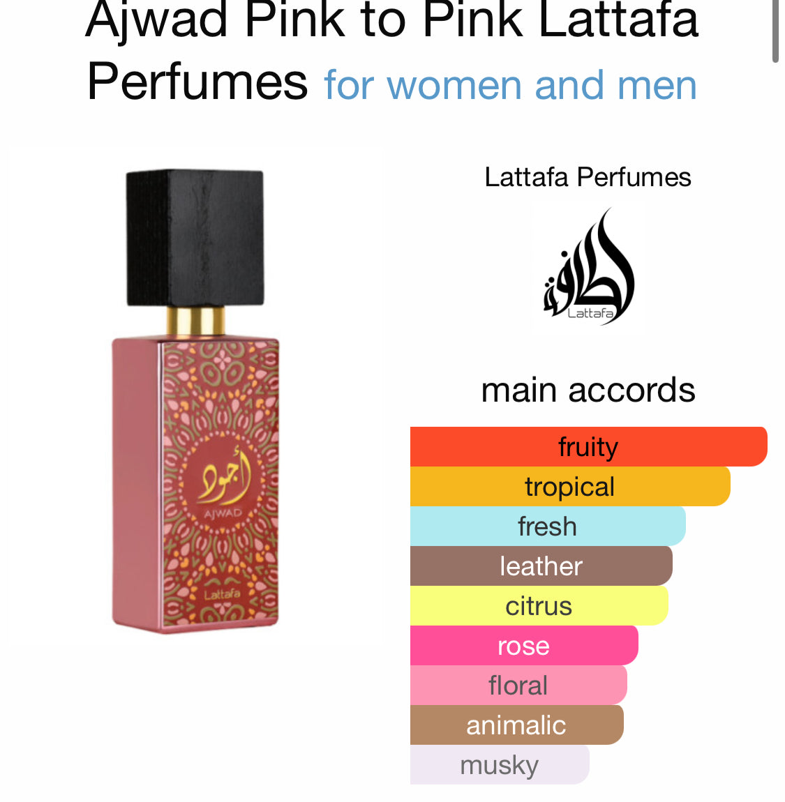 (Tester/ Muestra) Ajwad Pink to Pink by Lattafa Perfumes