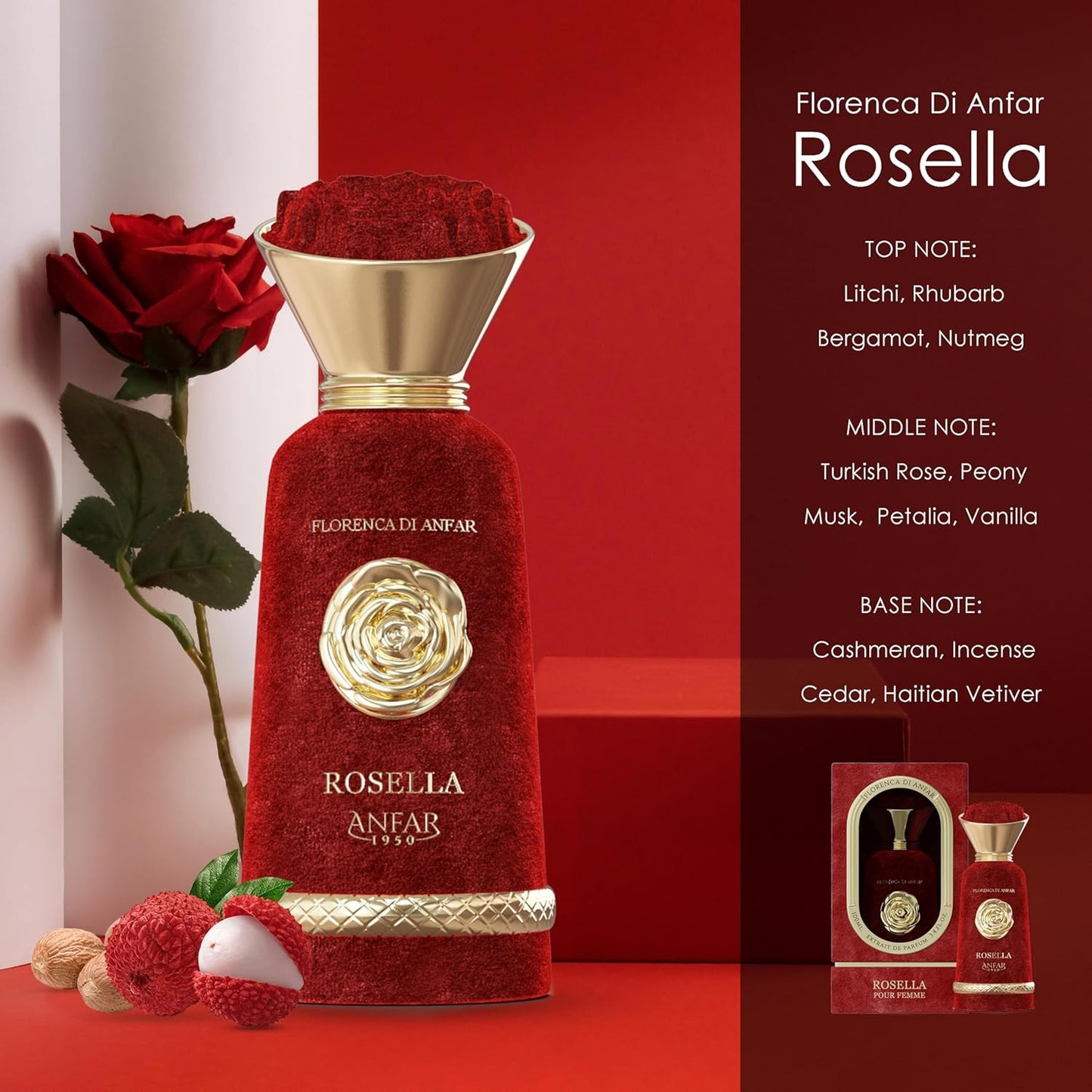 Rosella Extrait De Parfum Para Mujer 100ml 3.4Oz Por Anfar 1950