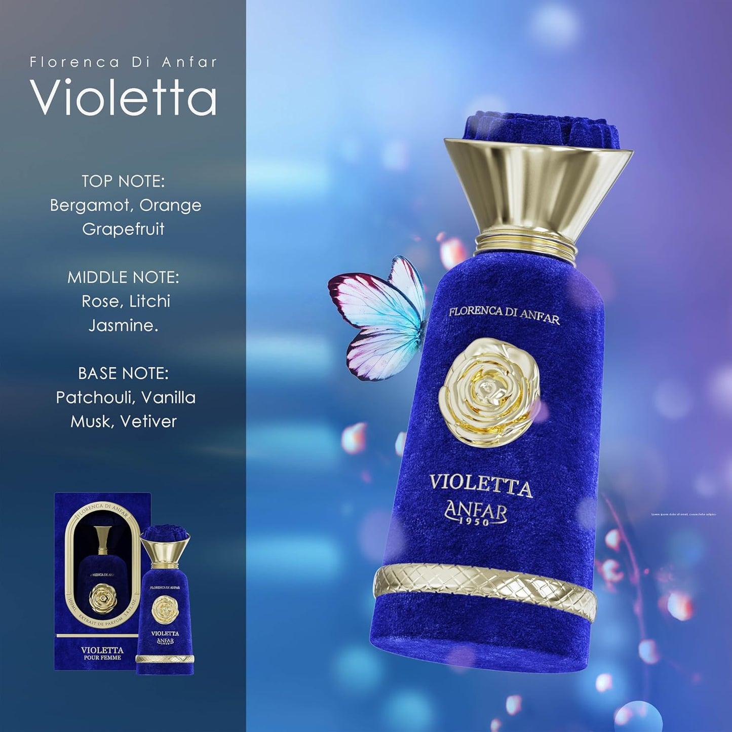 Violetta Extrait De Parfum Para Mujer 100ml 3.4Oz Por Anfar 1950