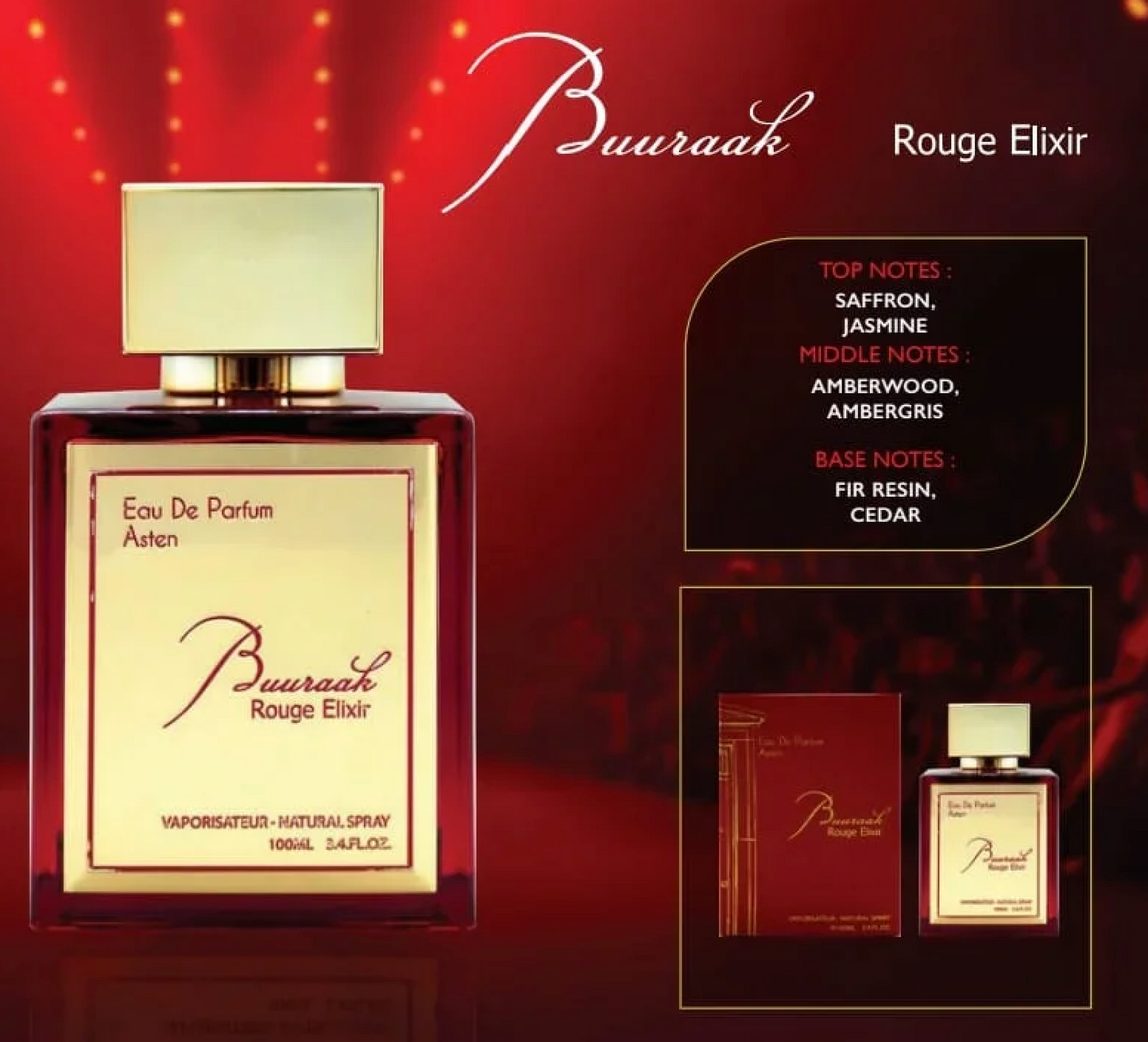 Buuraak Rouge Elixir Spray Unisex 3.4 Fl Oz 3.4 Oz Por Asten
